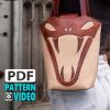 Snake leather tote bag pattern