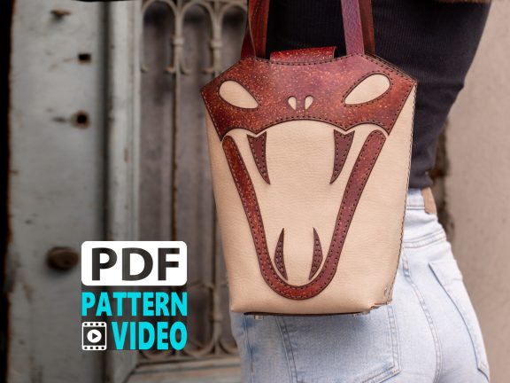 Snake leather tote bag pattern