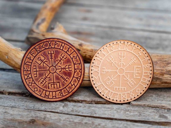 Leather Round Patch Vegvisir