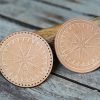 Leather Round Patch Nautical Compass