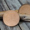 Leather Round Patch Nautical Compass