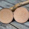 Leather Round Patch Nautical Compass