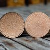 Leather Round Patch Nautical Compass