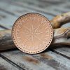 Leather Round Patch Nautical Compass