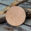 Leather Round Patch Nautical Compass