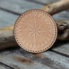 Leather Round Patch Nautical Compass