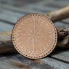 Leather Round Patch Nautical Compass