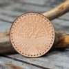 Leather Round Patch Norse Raven Rune