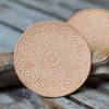 Leather Round Patch Meandros Wind Mandala