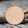 Leather Round Patch Meandros Wind Mandala