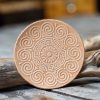 Leather Round Patch Meandros Wind Mandala