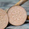 Leather Round Patch Vintage Floral Mandala