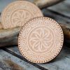 Leather Round Patch Vintage Floral Mandala