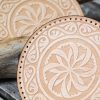 Leather Round Patch Vintage Floral Mandala