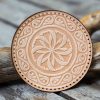 Leather Round Patch Vintage Floral Mandala