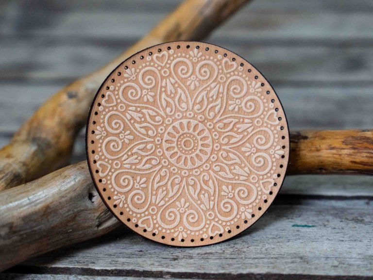 Heart Mandala leather patch