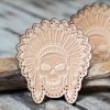 Leather Patch Indian Skull