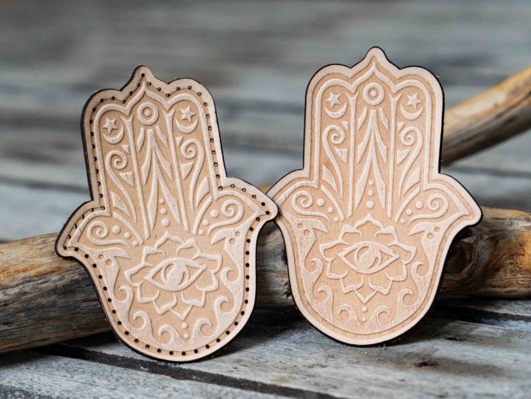 Leather Patch Hamsa Hand