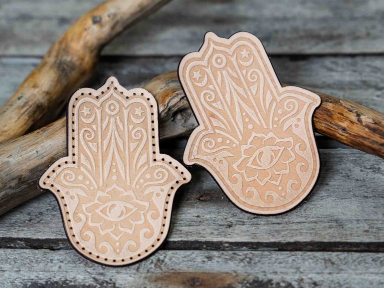 Leather Patch Hamsa Hand