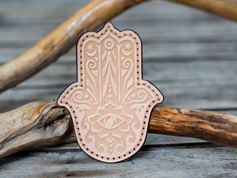 Leather Patch Hamsa Hand