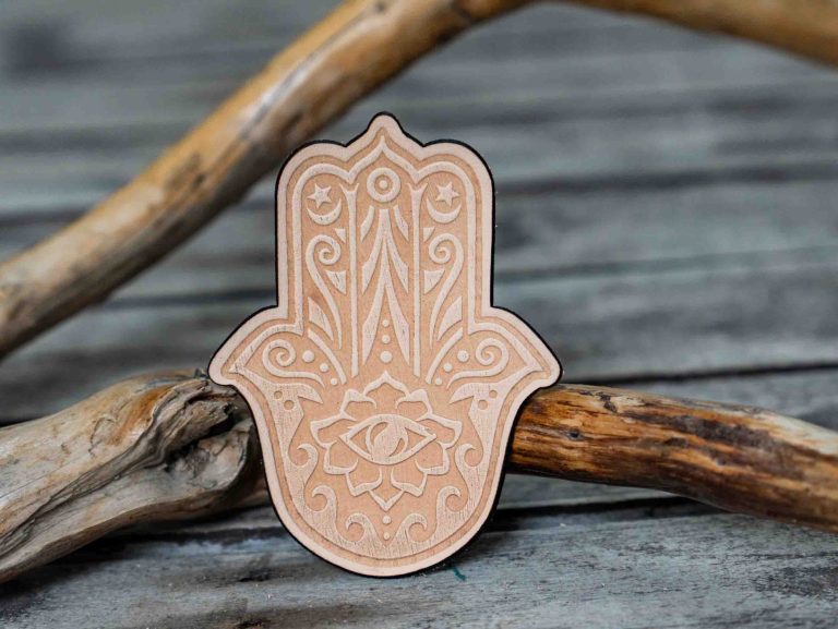 Leather Patch Hamsa Hand