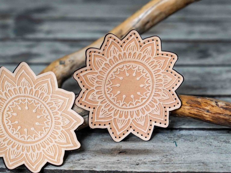 Leather Patch Sunflower Mandala