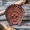 Leather Patch Indian Skull