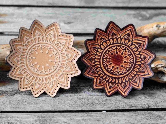 Leather Patch Sunflower Mandala