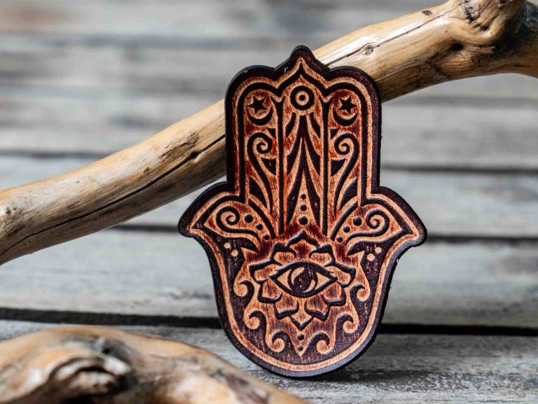 Leather Patch Hamsa Hand