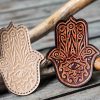 Leather Patch Hamsa Hand