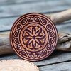 Leather Round Patch Vintage Floral Mandala