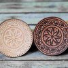 Leather Round Patch Vintage Floral Mandala