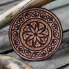 Leather Round Patch Vintage Floral Mandala