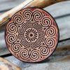 Leather Round Patch Meandros Wind Mandala