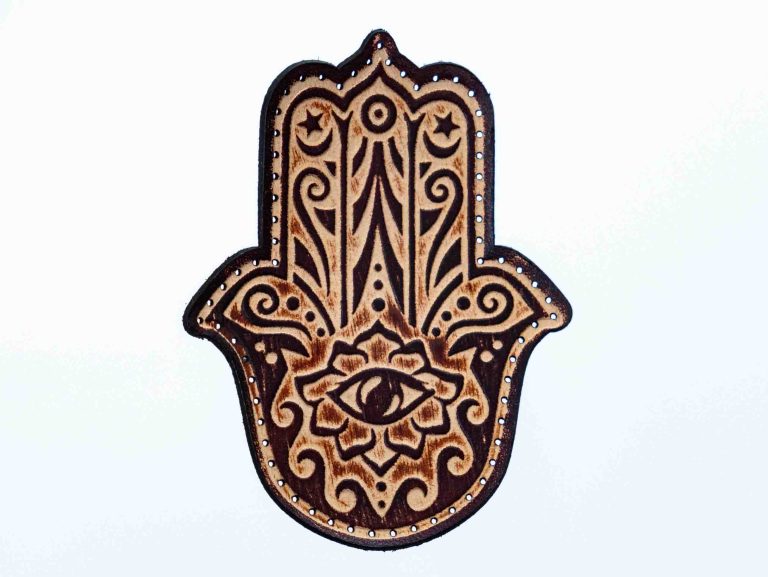 Leather Patch Hamsa Hand