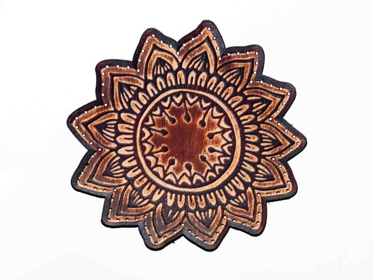 Leather Patch Sunflower Mandala