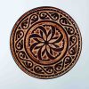 Leather Round Patch Vintage Floral Mandala