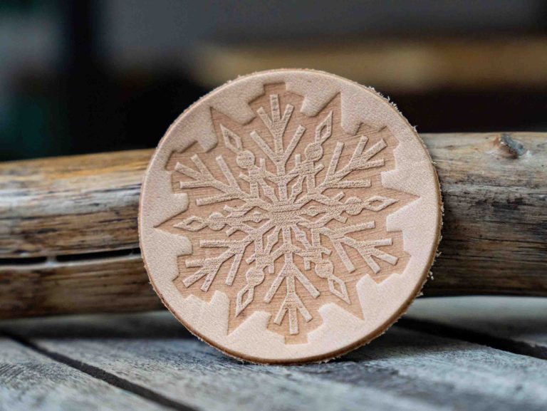 Leather Round Patch Snowflake