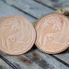 Leather Round Patch Yin Yang Wolves