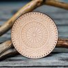 Leather Round Patch Sunlit Spiral