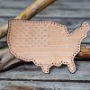 Leather Patch USA Map Flag