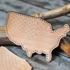 Leather Patch USA Map Flag