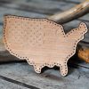 Leather Patch USA Map Flag