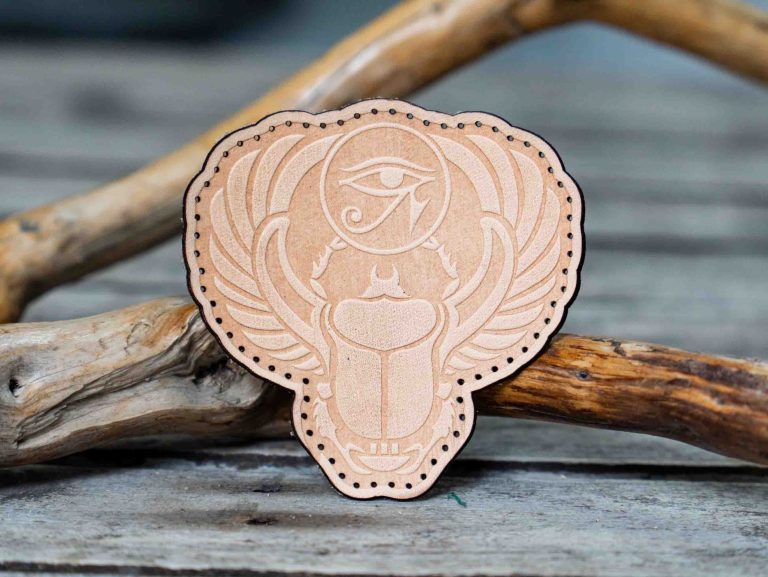 Leather Patch Sacred Scarab Emblem