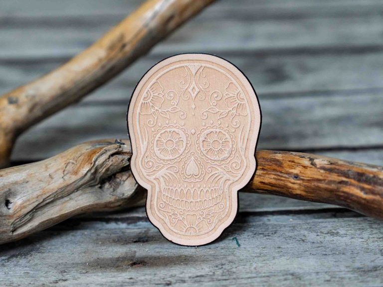 Leather Patch Sugar Skull Day Of The Dead