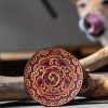 Leather Round Patch Tribal Turtle