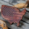 Leather Patch USA Map Flag