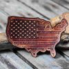 Leather Patch USA Map Flag