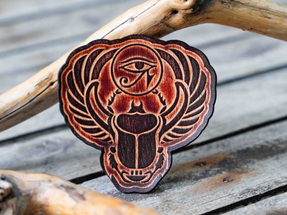 Leather Patch Sacred Scarab Emblem