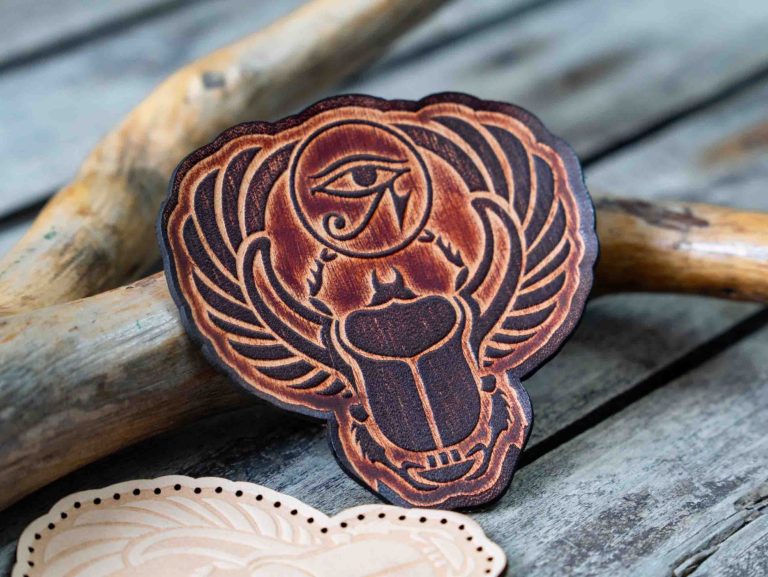 Leather Patch Sacred Scarab Emblem